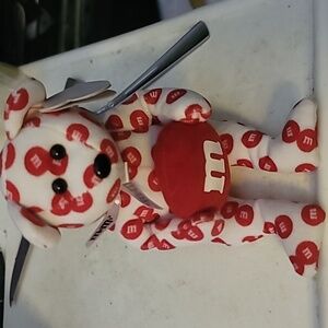 TY M&M'S Red and White Patterned Plush Toy